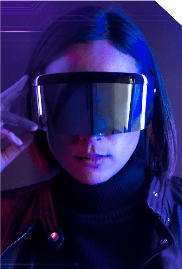 Person playing VR game in action