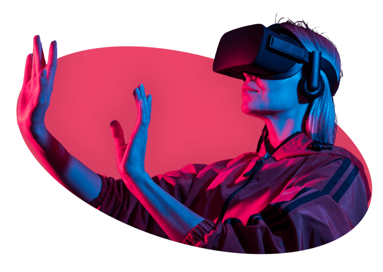 VR headset with futuristic lighting
